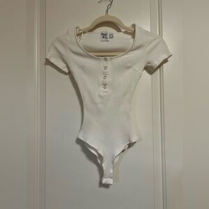 Princess Polly White Ribbed Bodysuit